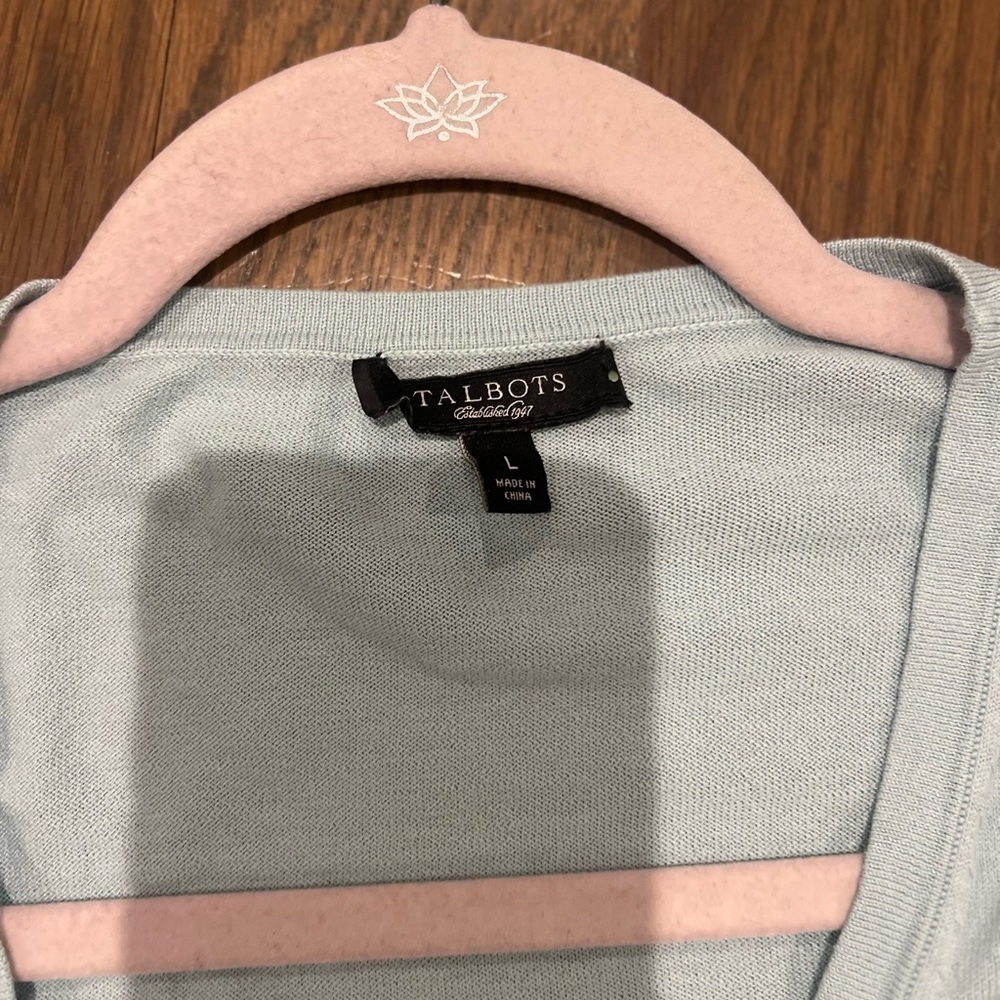 Talbots light blue women cardigan size L - Picture 5 of 5
